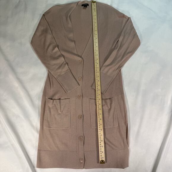 Halogen Women’s Tan Cotton‎ Knit V Neck Cardigan Sweater Size S - Picture 3 of 6